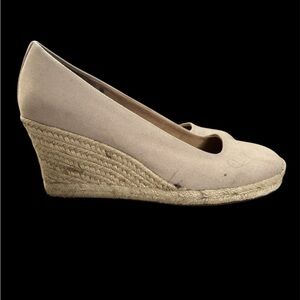 J. Crew Beige Canvas Espadrille Wedge